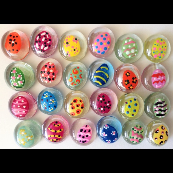 Easter Eggs Hand Painted Glass Gems Party Egg Hunt - Picture 1 of 3